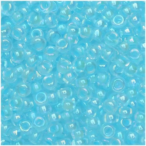 Miyuki Round Seed Beads Size 8/0 Aqua Lined Crystal AB 22GM