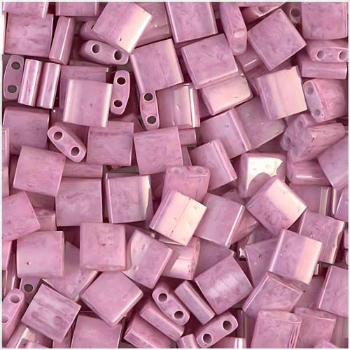 Miyuki Tila Beads 5mm 2-hole Square Opaque Antique Rose Luster