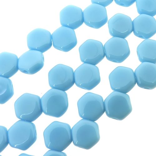 Honeycomb Beads 2-Hole Czech Glass 6mm 30 Pcs Blue Turquoise