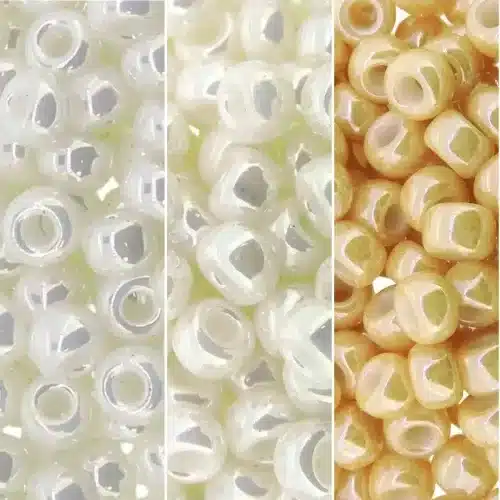 Set of 3 Colors 60GM Miyuki Round Seed Beads Size 6/0 Pearl Ceylon Collection
