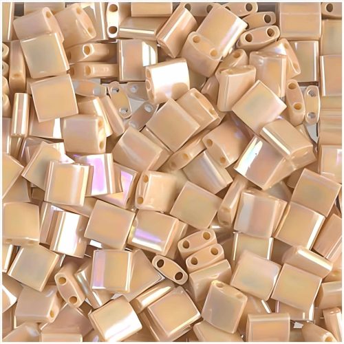 Miyuki Tila Beads 5mm 2-hole Square Opaque Pear AB 7.2GM