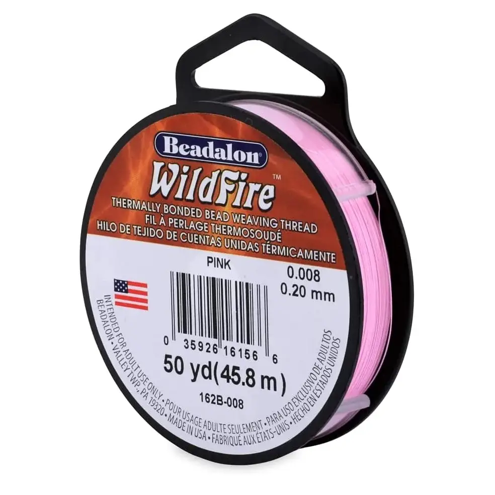 Beadalon Wildfire Beading Thread .008 Inch - 50 Yd Pink