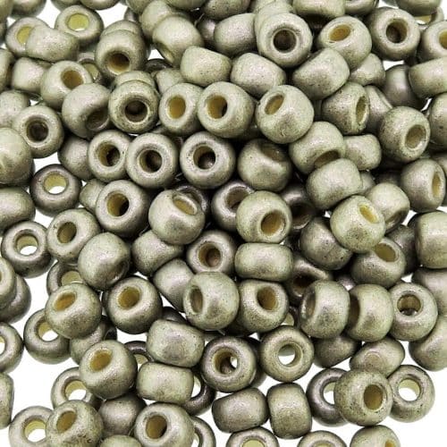 Miyuki Seed Beads 6/0 Duracoat Matte Galvanized Light Pewter
