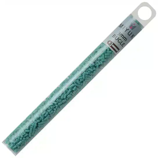 Miyuki Bugle Beads Size #1, 3mm 19.5GM Turquoise Green - Image 4