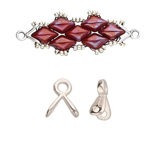 Cymbal Bead Endings 10pcs Triades for GemDuo Beads Ant Silver