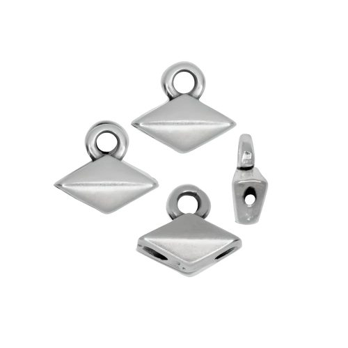 Cymbal Bead Endings Komia for Gemduo Beads 4pcs Ant Silver Plated