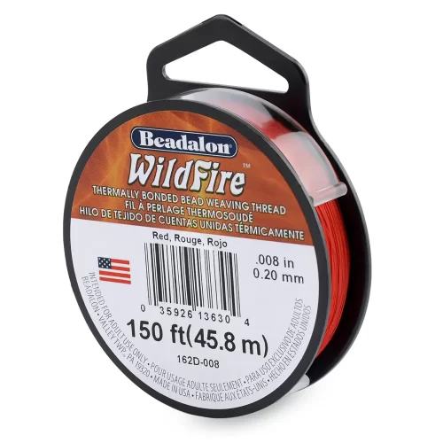 Beadalon Wildfire Beading Thread .008 Inch - 50 Yd Red