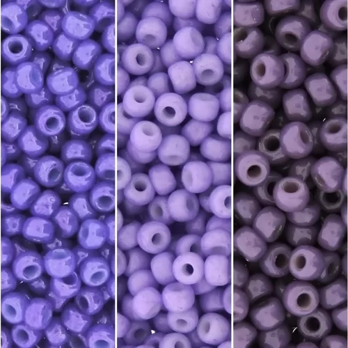 Set of 3 Colors 66GM Miyuki Round Seed Beads, Size 8/0, Duracoat Purple Collection