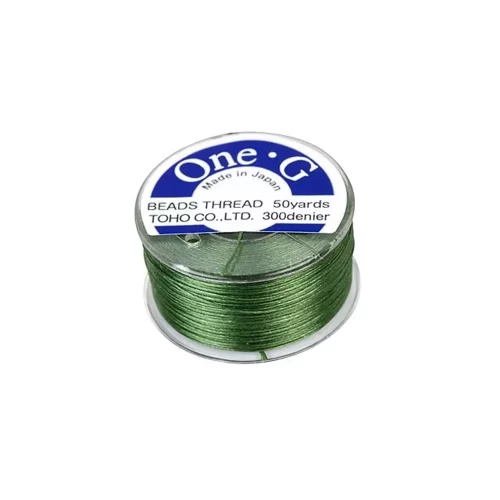 One-G Beading Thread 50YD Bobbin Green
