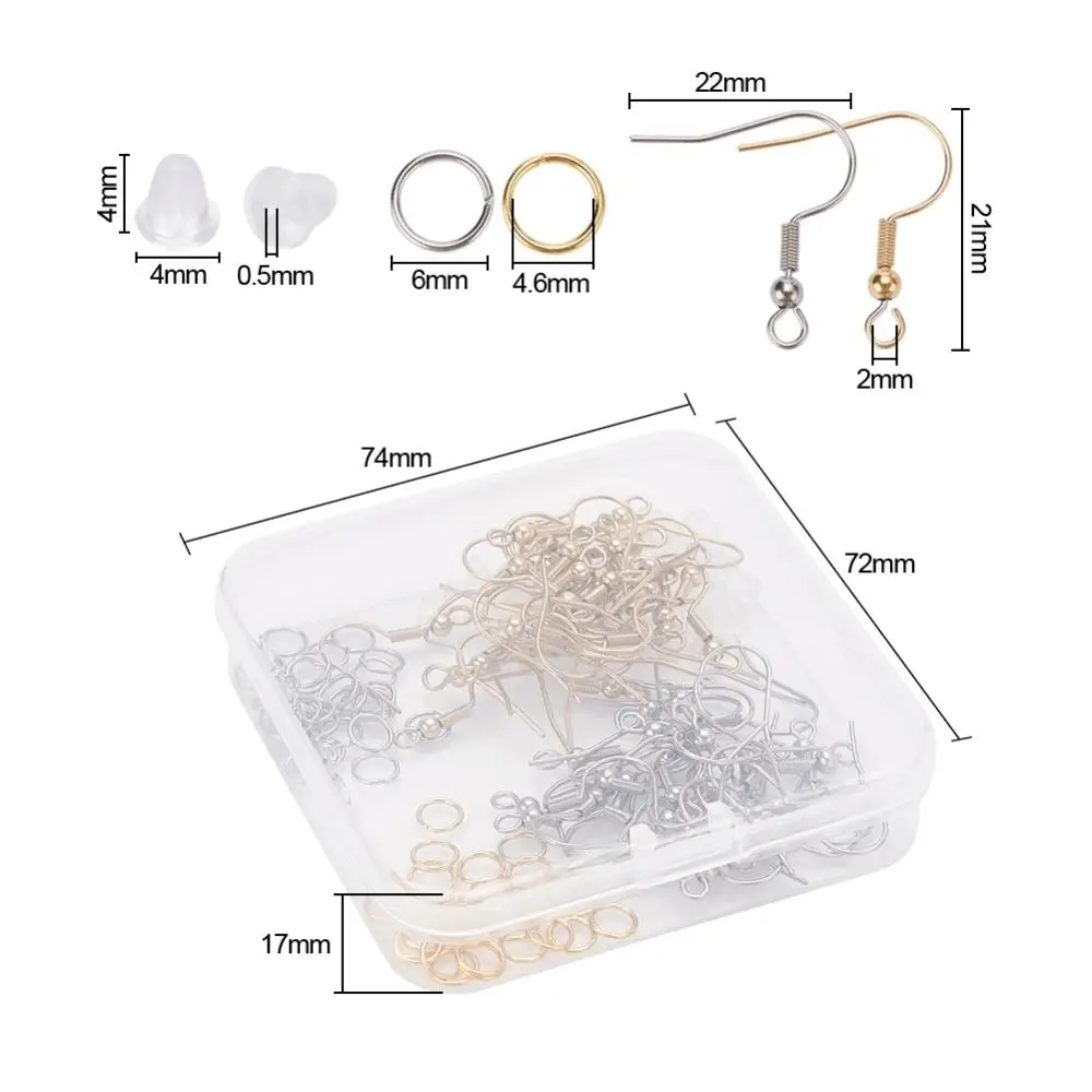 Earring Making Set / Kit , Stainless Steel Findings, 108pcs/box - Image 2