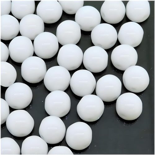 Cabochon Beads 2-Hole 6mm 20pcs - Chalk White