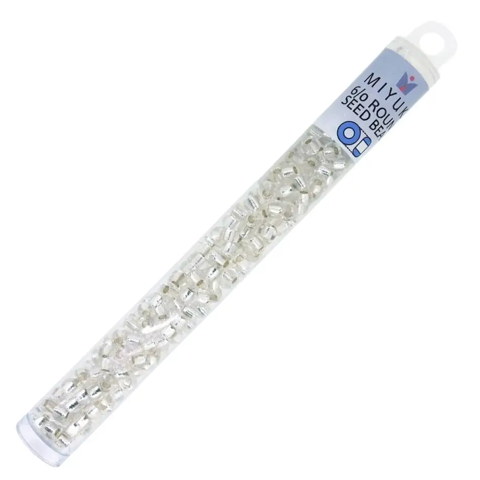 Miyuki Round Seed Beads 6/0 Silver Lined Crystal 20GM 6-131S - Image 5