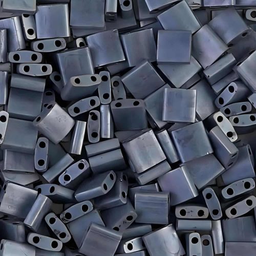 Miyuki Tila Beads 5mm 2-hole Square Matte Metallic Gunmetal 7.2GM TL2001