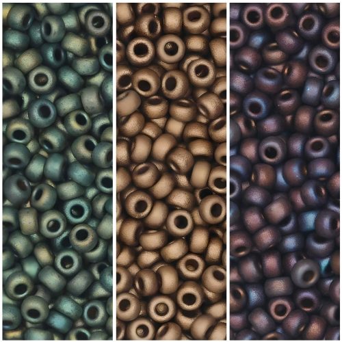 Set of 3 Colors 69GM Miyuki Seed Beads Size 11/0 Matte Metallic Collection