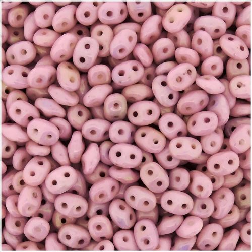 SuperDuo Two-hole Beads 5x2.5mm Chalk Lila Luster 22.5GM
