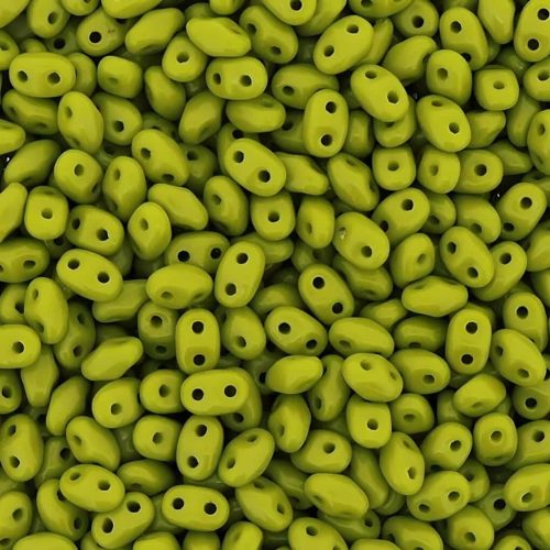 MiniDuo Two-hole Beads 4x2mm Opaque Green 8GM