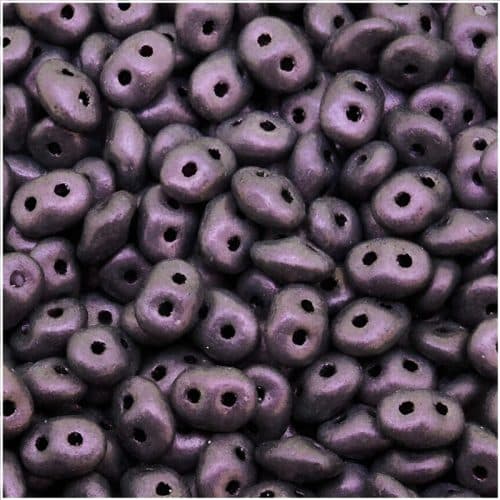 SuperDuo Beads Two-hole 5x2.5mm Polychrome Dark Amethyst 22.5GM