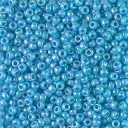 Miyuki Round Seed Beads Size 8/0 Opaque Turquoise Blue AB 24GM