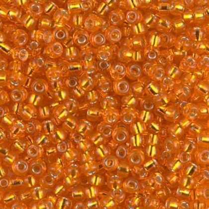 Miyuki Round Seed Beads Size 8/0 Silver Lined Orange 22GM