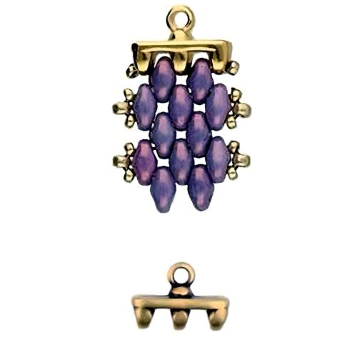 Cymbal Bead Ending 4pcs Rozos III for SuperDuos Ant Bronze