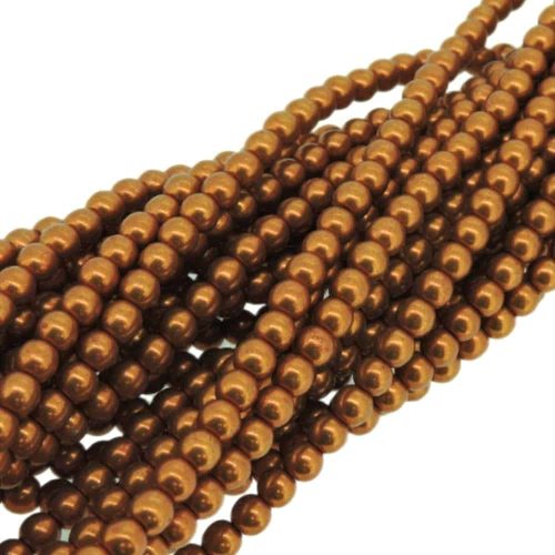 Czech Round Druk Beads 4mm - CT SM Russet Orange 100pcs