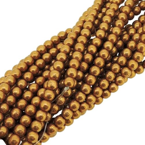 Czech Round Druk Beads 4mm - CT SM Hazel 100pcs