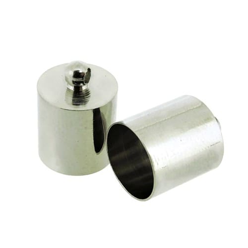 End Caps 9mm ID Silver Tone 14 x 10mm. Pack of 10