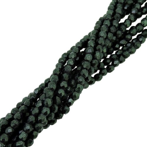 Fire Polished Faceted 2mm Round Beads 50pcs - Mtlc Suede Dk Frst