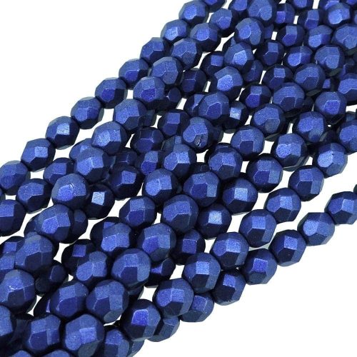 Fire Polished Faceted 6mm Round Beads 6"str -  CT SM SuperViolet