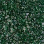 Miyuki Half Tila Beads 2.3 x 5mm 7.8GM TR Green Picasso