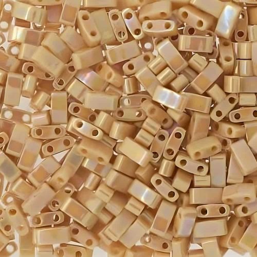 Miyuki Half Tila Beads 2.3 x 5mm 7.8GM Opaque Pear AB