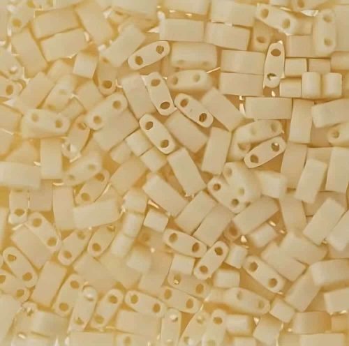 Miyuki Half Tila Beads 2.3 x 5mm 7.8GM Opaque Eggshell