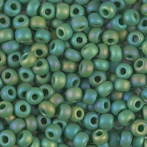 Miyuki Round Seed Beads 6/0 Matte Opaque Green AB 20GM