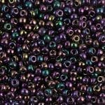 Miyuki Round Seed Beads Size 8/0 Metallic Dark Plum Iris 22GM