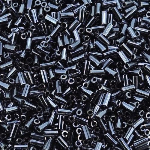 Miyuki Bugle Beads Size #1, 3mm 19.5GM Gunmetal