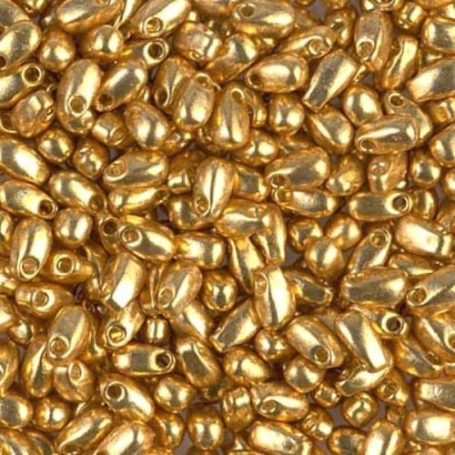 Miyuki Long Drop Beads 3x5.5mm Duracoat Galvanized Gold 25GM
