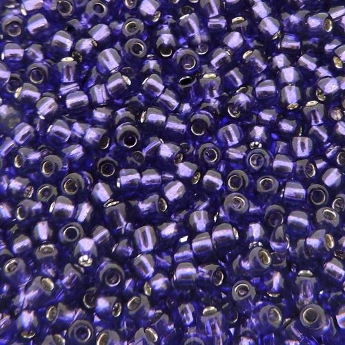 Seed Beads Round Size 11/0 28GM Silver Lined Purple
