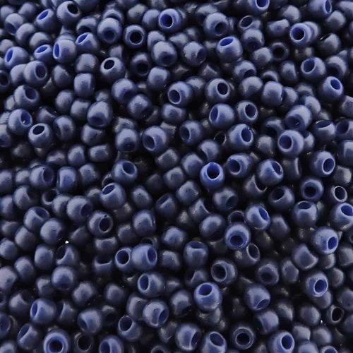 Seed Beads Round Size 11/0 28GM Semi Glazed Navy Blue