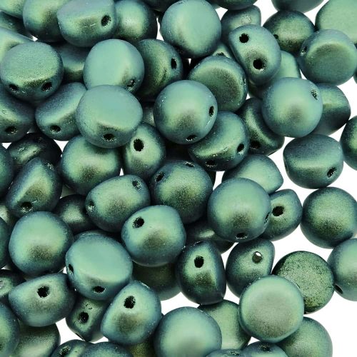 Cabochon Beads 2-Hole 6mm 20pcs - Polychrome Mint Choc