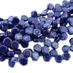 Czech Glass Honeycomb Beads 2-Hole 6mm 30 Pcs Royal Blue Luster
