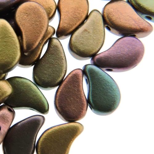 Czech Paisley Duo Beads 8x5mm 10GM Violet Rainbow