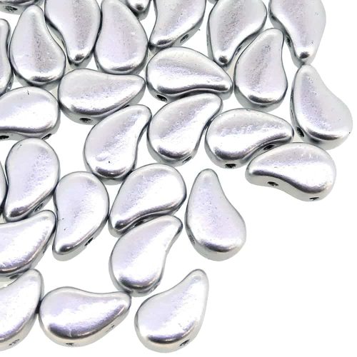 Czech Paisley Duo Beads 8x5mm 10GM Aluminum