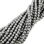 Czech Round Druk Beads 3mm - Silver 100pcs