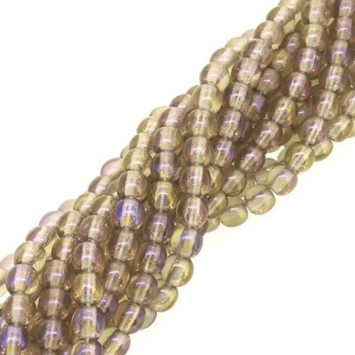 Czech Round Druk Beads 4mm - Luster Iris Smky Topaz Appx 100pcs