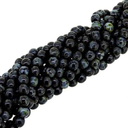Czech Round Druk Beads 4mm - Jet Picasso 100pcs