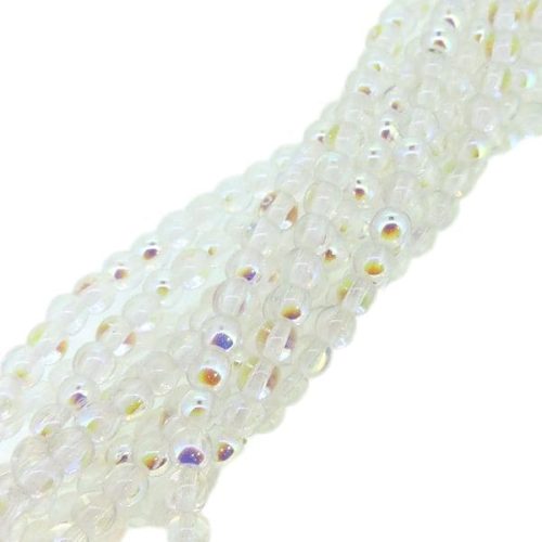 Czech Round Druk Beads 4mm - Crystal AB 100pcs