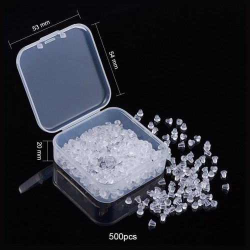 Earring Backs - Clear Plastic Soft Earring Backs 4mm Appx 500pcs