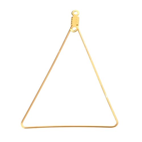 Stainless Steel Earring Hoop Triangle Links 35x50mm Gold 10pcs