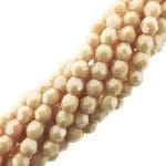 Fire Polished Faceted 4mm Round Beads 100pcs - LS Opq Champgne