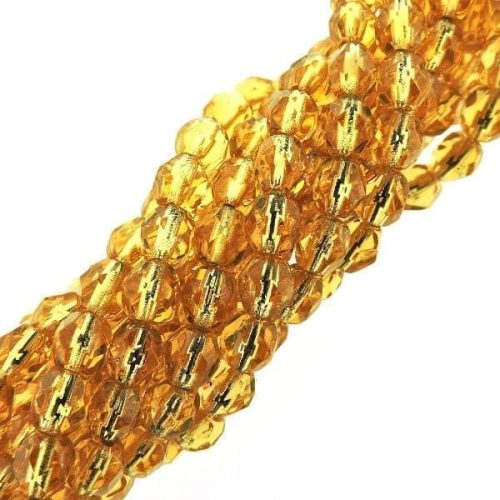Fire Polished Faceted 4mm Round Beads 100pcs - SL Topaz